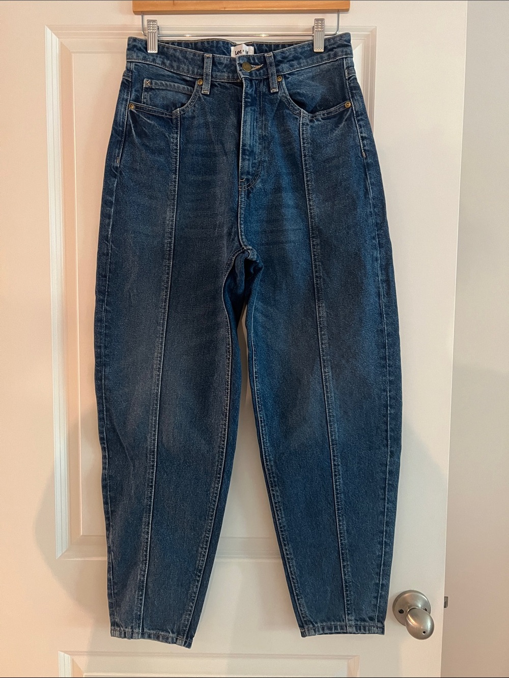 Lee x H&M Women’s Dark Blue Relaxed Barrel Front-Seam Jeans